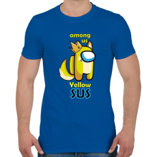 PRINTFASHION Among us Yellow sus  - Férfi póló - Királykék