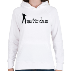 PRINTFASHION amsterdam-black-white - Női kapucnis pulóver - Fehér