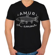 PRINTFASHION Amur Lamour White-02 - Férfi V-nyakú póló - Fekete férfi póló