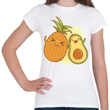 PRINTFASHION Ananász és avokádó - Női póló - Fehér női póló