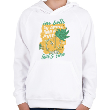 PRINTFASHION Ananász - Gyerek kapucnis pulóver - Fehér gyerek pulóver, kardigán