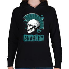 PRINTFASHION anarchy blue - Női kapucnis pulóver - Fekete női pulóver, kardigán