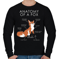 PRINTFASHION Anatomy of a fox - Férfi pulóver - Fekete