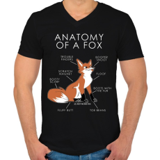 PRINTFASHION Anatomy of a fox - Férfi V-nyakú póló - Fekete
