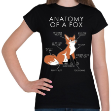PRINTFASHION Anatomy of a fox - Női póló - Fekete női póló