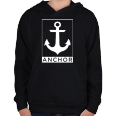 PRINTFASHION Anchor - Gyerek kapucnis pulóver - Fekete