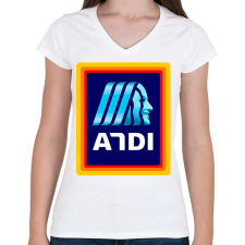 PRINTFASHION Andi - Női V-nyakú póló - Fehér női póló