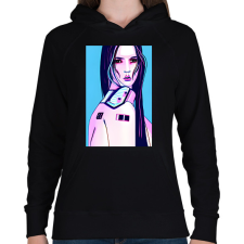 PRINTFASHION Android-ember-lány-absztrakt_1 - Női kapucnis pulóver - Fekete női pulóver, kardigán