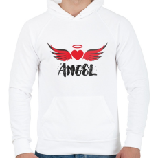 PRINTFASHION ANGEL - Férfi kapucnis pulóver - Fehér