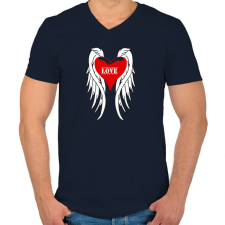 PRINTFASHION Angel - Férfi V-nyakú póló - Sötétkék férfi póló