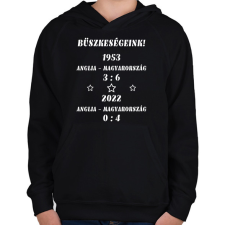 PRINTFASHION Anglia - Magyarország fehér - Gyerek kapucnis pulóver - Fekete gyerek pulóver, kardigán