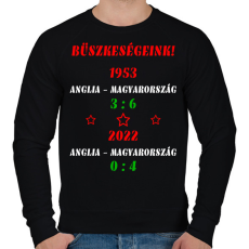 PRINTFASHION Anglia - Magyarország színes - Férfi pulóver - Fekete