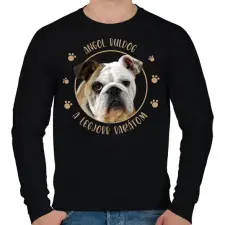 PRINTFASHION Angol buldog - Legjobb barát - Férfi pulóver - Fekete férfi pulóver, kardigán