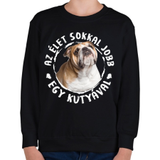 PRINTFASHION Angol Bulldog - Gyerek pulóver - Fekete gyerek pulóver, kardigán