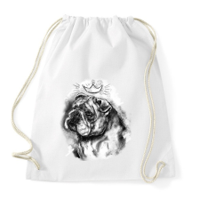 PRINTFASHION angol bulldog koronaval - Sportzsák, Tornazsák - Fehér tornazsák