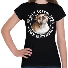 PRINTFASHION Angol Bulldog - Női póló - Fekete női póló