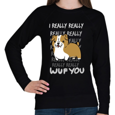 PRINTFASHION Angol bulldog - Női pulóver - Fekete