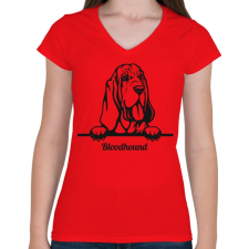 PRINTFASHION Angol véreb - Női V-nyakú póló - Piros női póló
