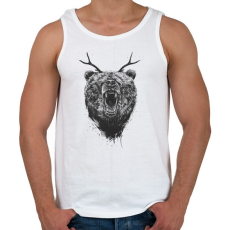 PRINTFASHION Angry bear with antlers - Férfi atléta - Fehér