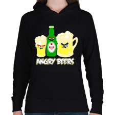 PRINTFASHION Angry Beers - Női kapucnis pulóver - Fekete női pulóver, kardigán