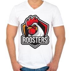 PRINTFASHION Angry bird - Férfi V-nyakú póló - Fehér