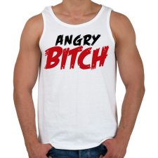 PRINTFASHION Angry Bitch - Férfi atléta - Fehér atléta, trikó