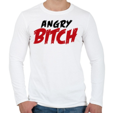 PRINTFASHION Angry Bitch - Férfi hosszú ujjú póló - Fehér