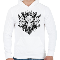 PRINTFASHION angry cerberus - Férfi kapucnis pulóver - Fehér