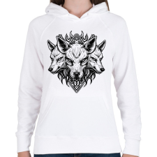 PRINTFASHION angry cerberus - Női kapucnis pulóver - Fehér női pulóver, kardigán