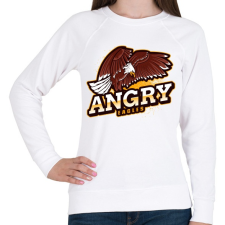 PRINTFASHION Angry Eagles - Női pulóver - Fehér női pulóver, kardigán