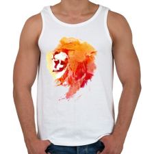 PRINTFASHION Angry lion - Férfi atléta - Fehér atléta, trikó