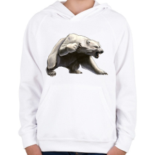PRINTFASHION Angry Polar Bear - Gyerek kapucnis pulóver - Fehér gyerek pulóver, kardigán