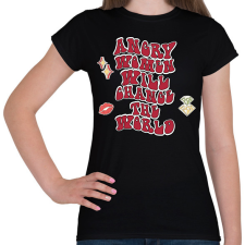 PRINTFASHION Angry women - Női póló - Fekete női póló