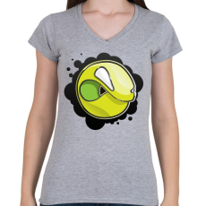 PRINTFASHION Angryball - Női V-nyakú póló - Sport szürke