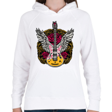 PRINTFASHION Angyali gitár - Női kapucnis pulóver - Fehér női pulóver, kardigán