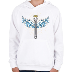 PRINTFASHION Angyali szerelő - Gyerek kapucnis pulóver - Fehér