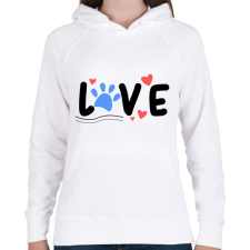 PRINTFASHION Animal love - Női kapucnis pulóver - Fehér női pulóver, kardigán