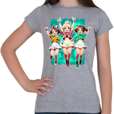 PRINTFASHION Anime barátnők - Női póló - Sport szürke női póló