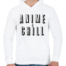 PRINTFASHION Anime & Chill - Férfi kapucnis pulóver - Fehér férfi pulóver, kardigán