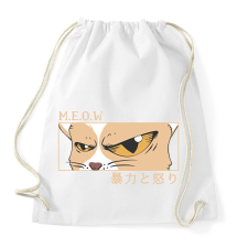 PRINTFASHION Anime cica - Sportzsák, Tornazsák - Fehér tornazsák