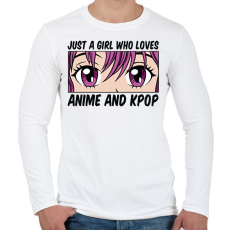 PRINTFASHION Anime és kpop - Férfi hosszú ujjú póló - Fehér