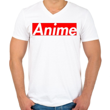PRINTFASHION ANime - Férfi V-nyakú póló - Fehér férfi póló