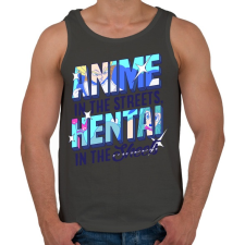 PRINTFASHION Anime in the streets - Férfi atléta - Sötétszürke atléta, trikó