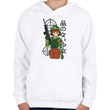PRINTFASHION Anime katona - Gyerek kapucnis pulóver - Fehér gyerek pulóver, kardigán