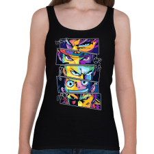 PRINTFASHION Anime szemek - Női atléta - Fekete női trikó