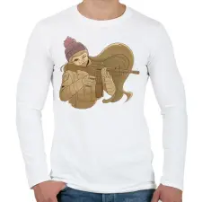 PRINTFASHION Animés katona - Férfi hosszú ujjú póló - Fehér férfi póló