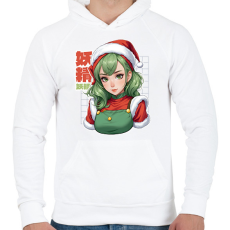 PRINTFASHION Animés manó - Férfi kapucnis pulóver - Fehér