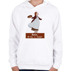 PRINTFASHION Anne, E-vel a végén! - Széllel szemben - Gyerek kapucnis pulóver - Fehér