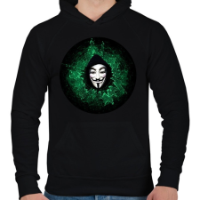 PRINTFASHION Anonymous hacker - Férfi kapucnis pulóver - Fekete női pulóver, kardigán