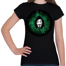 PRINTFASHION Anonymous hacker - Női póló - Fekete